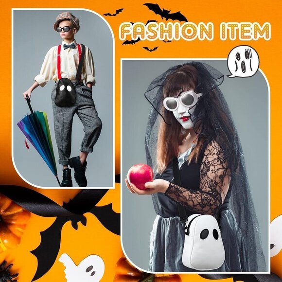 Silkfly Halloween Crossbody Bag Ghost with Eyeglasses - Picture 1 of 6